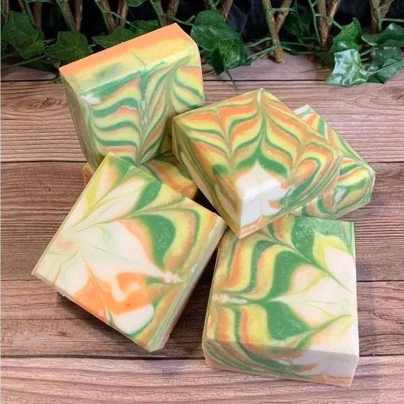 Handcrafted Artisan Soap in Vibrant Citrus Colors. - Picture 7 of 7